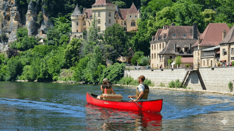 Balade en canoë Dordogne devant les châteaux du Périgord